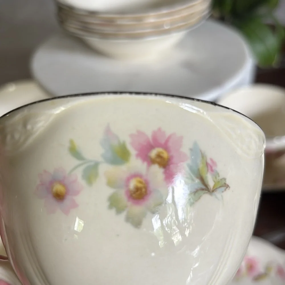 Homer Laughlin Virginia Rose Cups, Saucers and Bowls - Picture 10 of 12